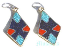 Silver enaml earring - click here for large view