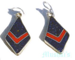 Silver enaml earring - click here for large view