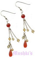 Semi precious silver  earring - click here for large view