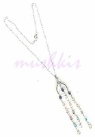 Amy,Aqua,Crystal,Citrine Stone Necklace - click here for large view