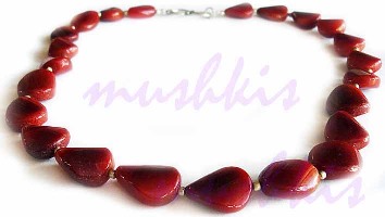 Single Row Jasper  Gem Stone Necklace - click here for large view