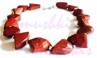 Single Row Jasper Gem Stone Necklace - click here for large view