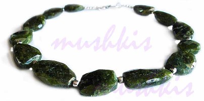Single Row Soil Jasper Gem Stone Necklace - click here for large view