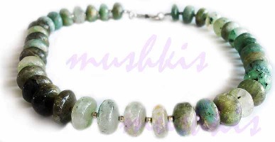 Single Row Multy Quartz  Gem Stone Necklace - click here for large view