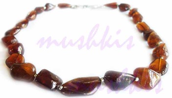 Single Row Jasper  Gem Stone Necklace - click here for large view