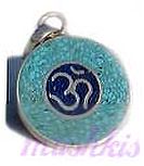 Gemstone enamel silver pendant - click here for large view