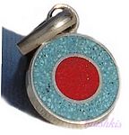 Gemstone enamel silver pendant - click here for large view