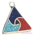 Gemstone enamel silver pendant - click here for large view
