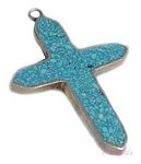 Gemstone enamel silver pendant - click here for large view