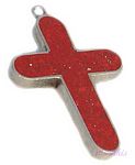 Gemstone enamel silver pendant - click here for large view