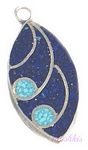 Gemstone enamel silver pendant - click here for large view
