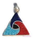 Gemstone enamel silver pendant - click here for large view