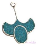 Gemstone enamel silver pendant - click here for large view