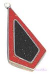 Gemstone enamel silver pendant - click here for large view