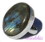 Gemstone silver finger ring - click here for large view