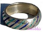 Meena inlay silver finger ring - click here for large view
