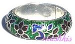 Meena inlay silver finger ring - click here for large view