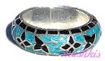 Meena inlay silver finger ring - click here for large view