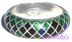 Meena inlay silver finger ring - click here for large view