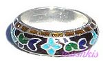 Meena inlay silver finger ring - click here for large view