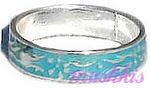Meena inlay silver finger ring - click here for large view