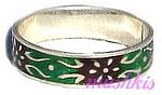 Meena inlay silver finger ring - click here for large view
