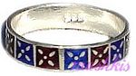 Meena inlay silver finger ring - click here for large view