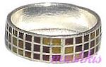 Meena inlay silver finger ring - click here for large view