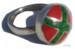 Gemstone powder enamel silver finger ring - click here for large view