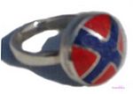 Gemstone powder enamel silver finger ring - click here for large view