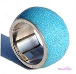 Gemstone powder enamel silver finger ring - click here for large view