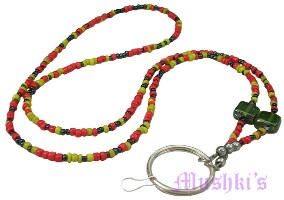 Beaded badge holder - click here for large view