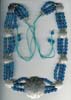 Three Row Glass Beaded Brass Etching Belt - click here for large view
