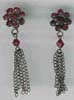 Garnet Glass Beaded Filigree Earring - click here for large view