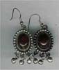 Garnet Glass Nug Earring - click here for large view