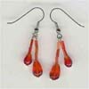Two Line  Red Beaded Earring - click here for large view