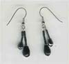 Two Line  Black Beaded Earring - click here for large view
