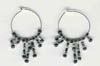 Hematite Beaded Hoop Earring - click here for large view