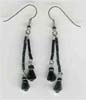 Two Line Black  Beaded Earring - click here for large view