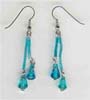 Two Line  Turq Beaded Earring - click here for large view