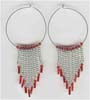 Red Beaded Hoop Earring - click here for large view
