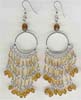 Wire  Circle Filgree Topaz Beaded Earring - click here for large view