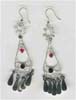 Garnet Beaded Brass Earring - click here for large view