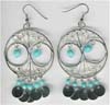 Turq Beaded Filgree Earring - click here for large view