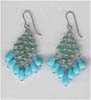 Turq Beaded Filgree Earring - click here for large view