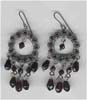 Garnet Beaded Filgree Earing - click here for large view
