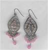 Pink Beaded Filgree Earring - click here for large view