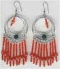 Orange Beaded Filigree Earring - click here for large view