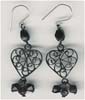 Black Beaded Filigree Earring - click here for large view