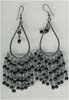 Black Beaded Beaded Wire Filigree Earring - click here for large view
